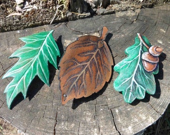 Leaf Hair Barrette- set of three, hair barrette slide, small leaf, hair clip, handmade hair accessories, gift for her, gift for him, nature