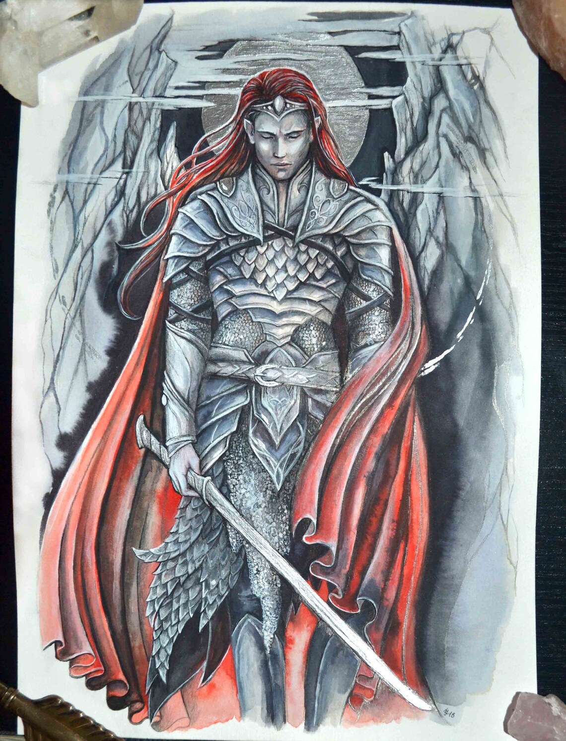 Elfen Herr Original-Illustration Elfe männlich | Etsy