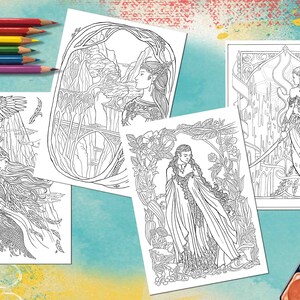 The Elves - Printable Adult Coloring Pages, Instant Download - Colouring Page, Fantasy Art ...