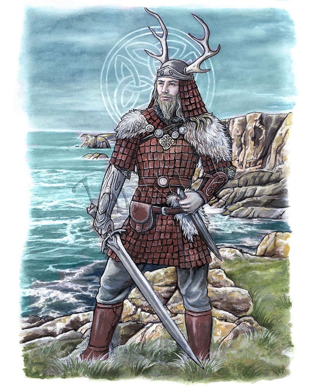 Celtic Warrior Original Illustration Original Art Celts -  Sweden