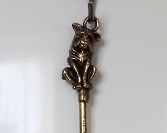 Vintage - Brass Toasting Fork - British Bull Dog Handle.