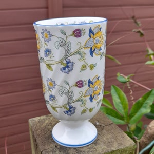 MINTON GOBLET - Haddon Hall Blue rimmed pattern S782 - Fluted design