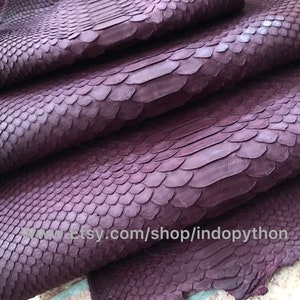 Cuir de python véritable, Cuir de python naturel, Peau de serpent, Peau de serpent marron, Cuir de python véritable, Cuir de python marron, Peau brune