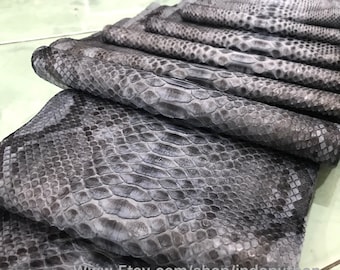 Genuine Gray Python Leather Hide: Soft, Pliable Snakeskin