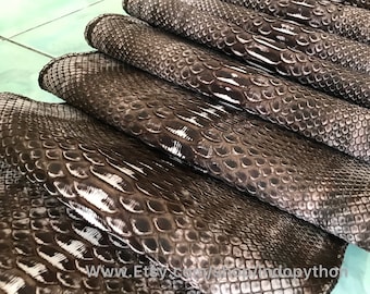 Echtes braunes Pythonleder Fell: Weiches Back Cut Schlangenleder