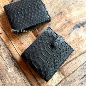 Billetera de Black Wallet #men #python billetera #Snakeskin billetera #Leather Wallet #gift para él #Black billetera de hombres #Christmas #gift de regalo para hombres