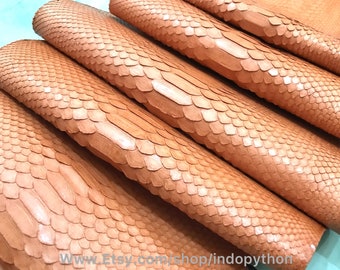 Genuine Camel Python Leather Hide: Soft Snakeskin