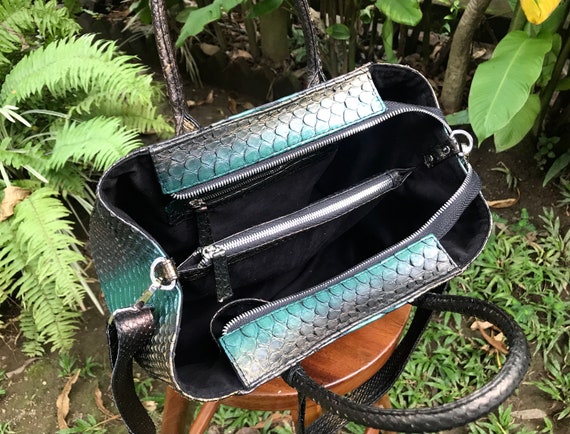 Python Bag green Bag snakeskin Bag snakeskin Purse gift -  Israel