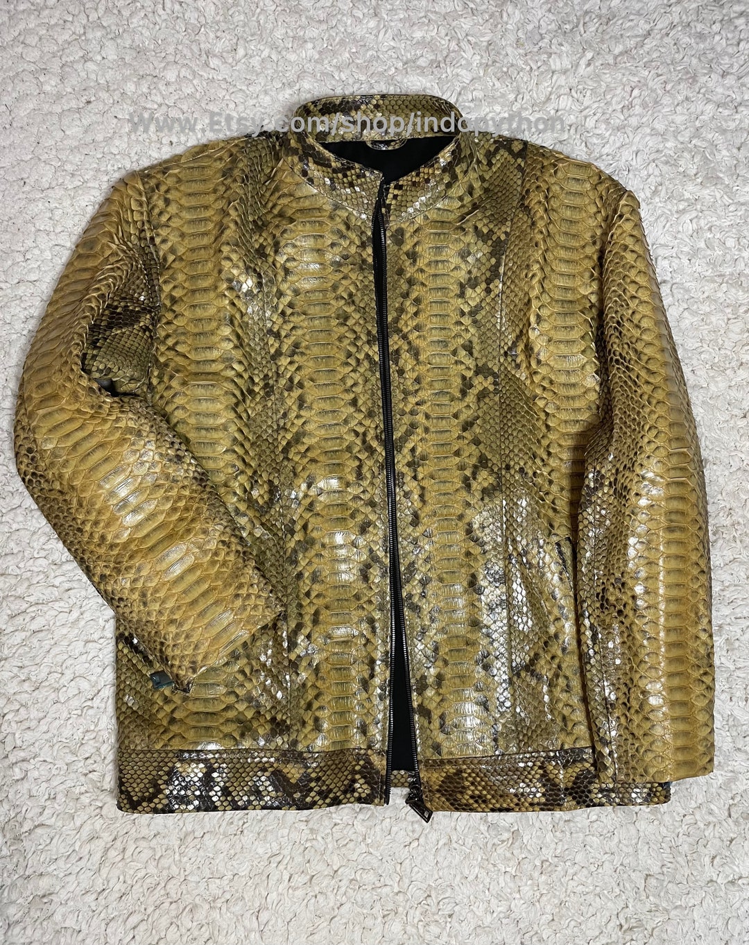 Man Python Jacket, Man Leather Jacket, Moto Jacket, Python Blazer, Long ...