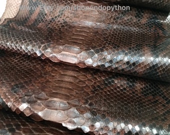 Echtes braunes Python-Leder Fell: Natur Schlangenleder (3-3,5 m)