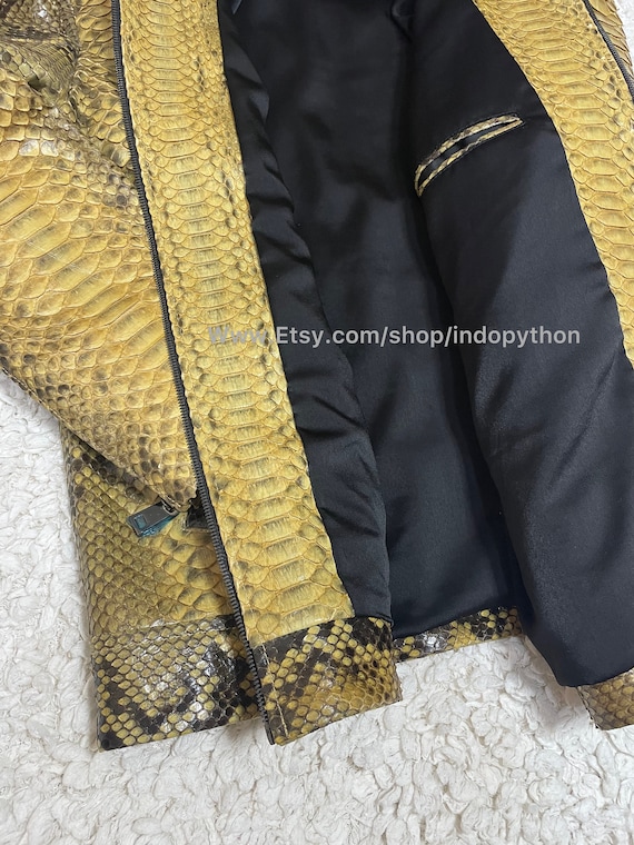 Handmade Python Leather Moto Jacket - Beige Snakeskin Blazer - Etsy
