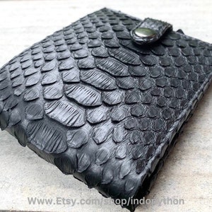 La billetera de Black Wallet #men #python billetera #Snakeskin billetera #Leather Wallet #gift para él #Black billetera de hombre #Christmas regalo #gift para hombre