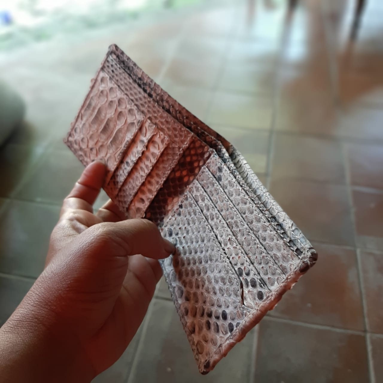 Handmade Black Python Leather Wallet - Men's Genuine Snakeskin