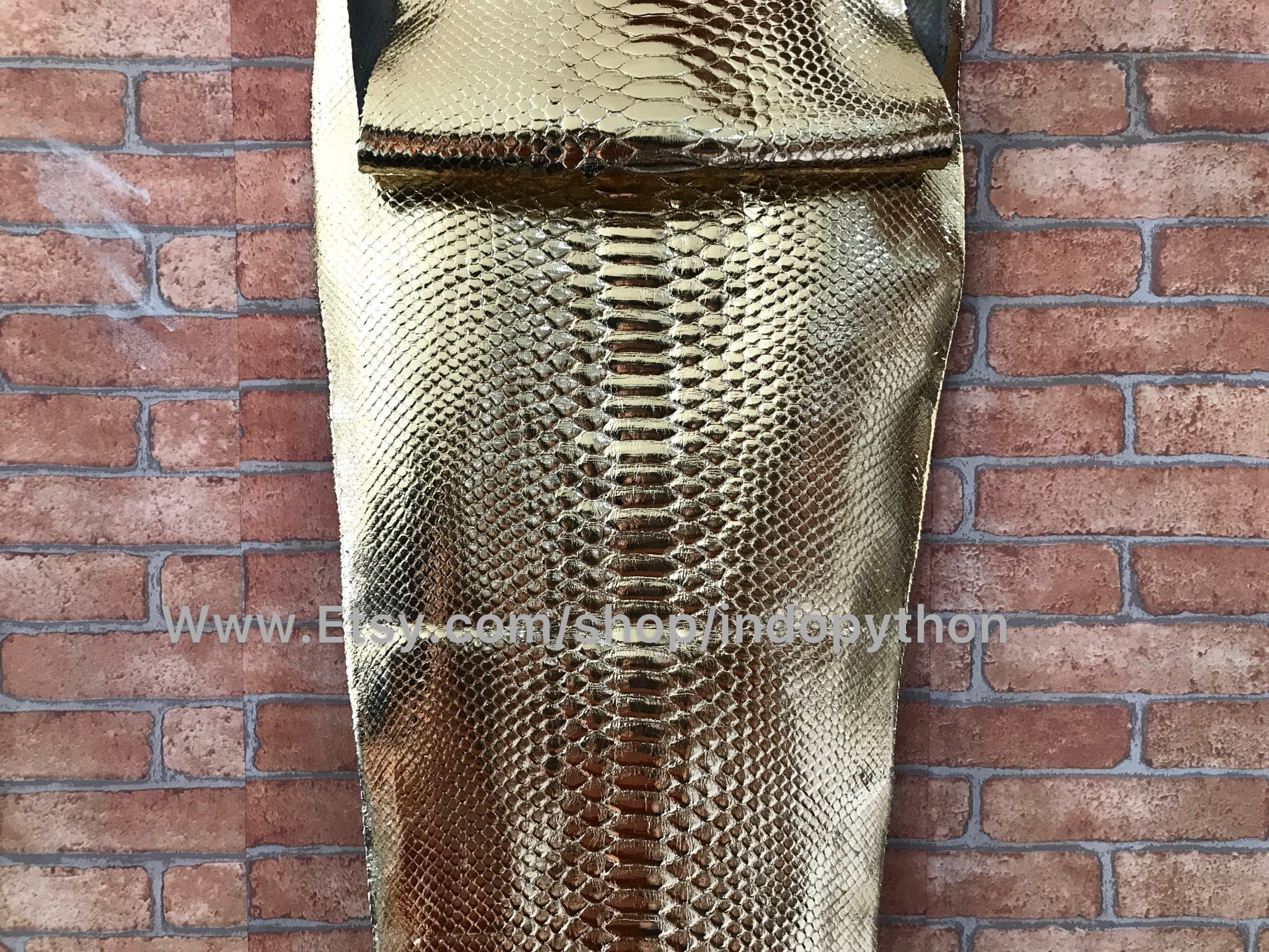 Genuine Gold Python Leather Hide: Real Snakeskin - Etsy display picture 1