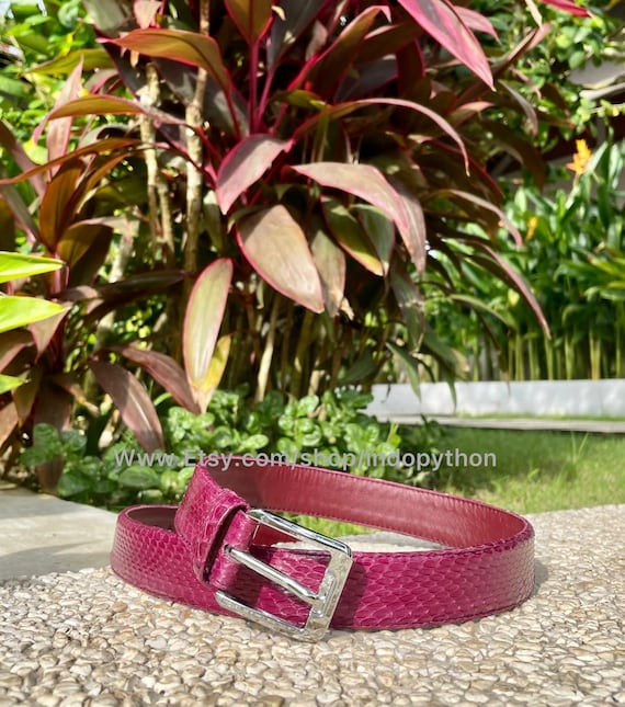 Pink Cobra Snakeskin Leather Belt - Unisex Waist Belt - Etsy Pink Cobra Snakeskin Leather Belt - Unisex Waist Belt - Etsy