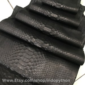 Cuir de python véritable, Cuir de python naturel, Peau de serpent, Peau de serpent noir, Cuir de python véritable, Peau de serpent véritable, Cuir de python noir