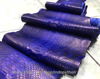 Royal Blau Echt Python Leder Haut: Weiche Schlangenhaut (3-3.5 m)