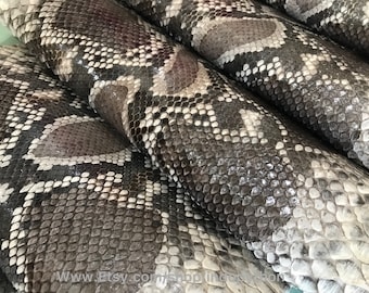 Genuine Python Snakeskin Hide: Natural Brown Leather (3-3.5m)