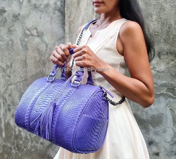 Python Bag purple Bag speedy Bag leather Bag gift for Her -  Israel
