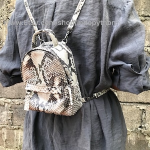 Echt Python Leder Rucksack: Schlangenleder Fashion Bag Bild 4