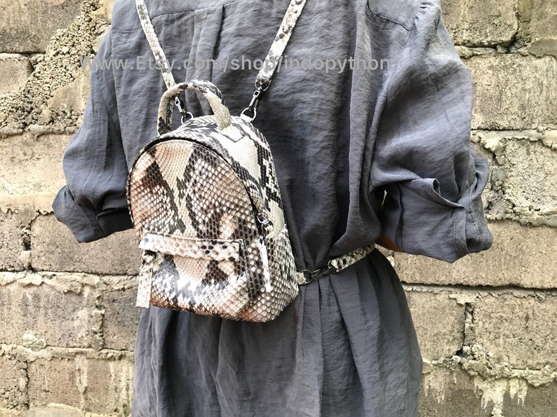 Echt Python Leder Rucksack: Schlangenleder Fashion Bag Bild 4