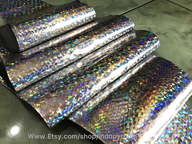 Glitter Python Genuine Python Leather Hide: Silver Glitter Snakeskin - Etsy