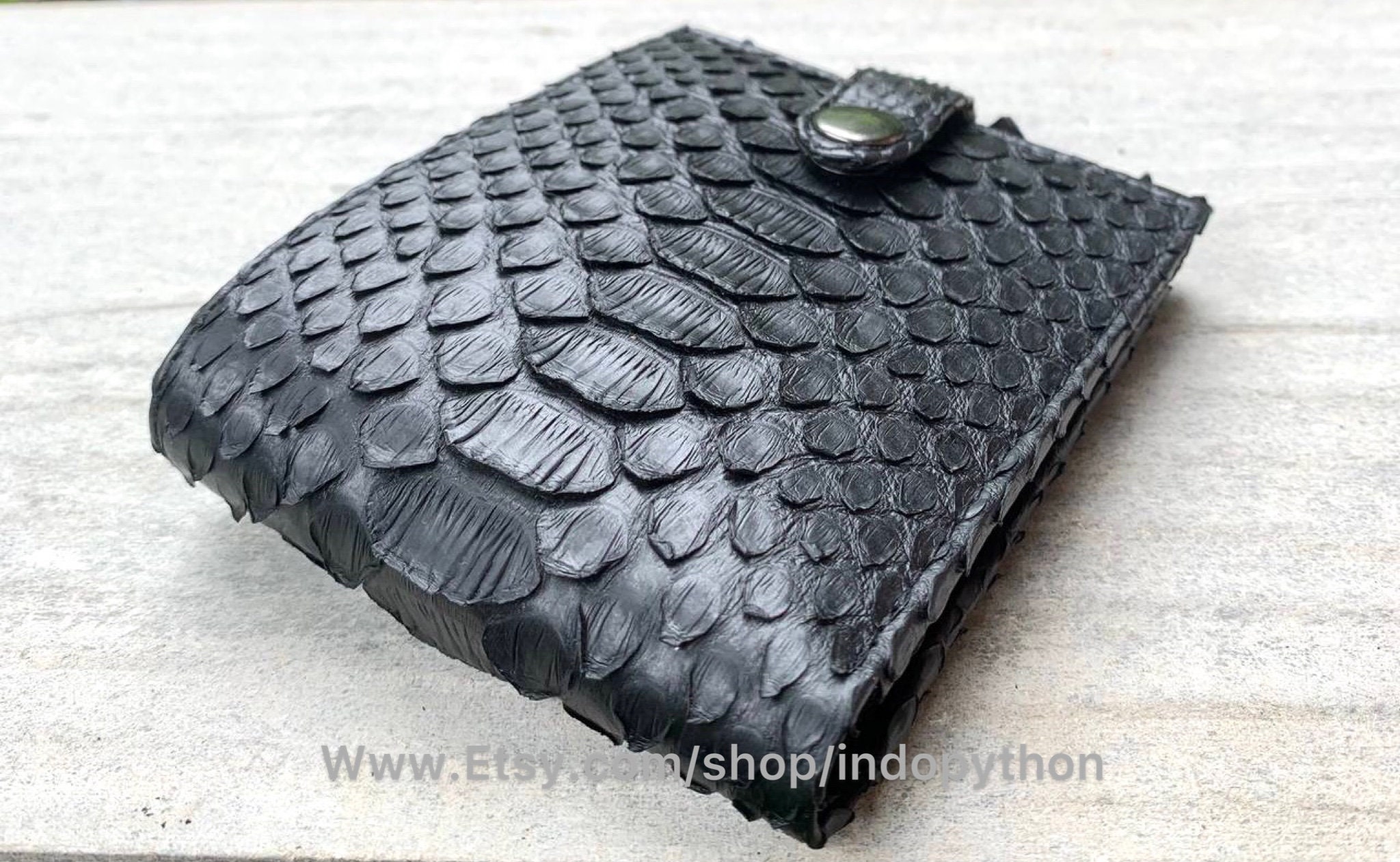 Handmade Black Python Leather Wallet - Exotic Men's Wallet - Etsy