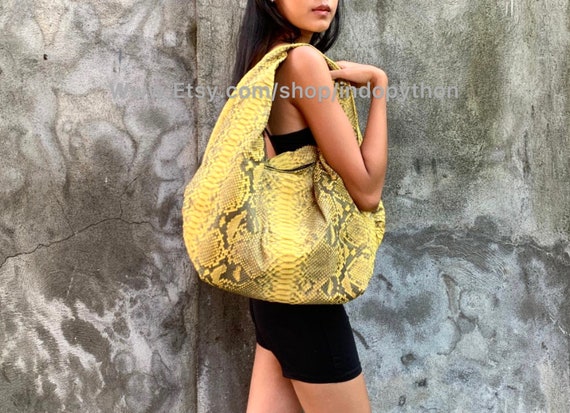 Yellow snakeskin bag hotsell