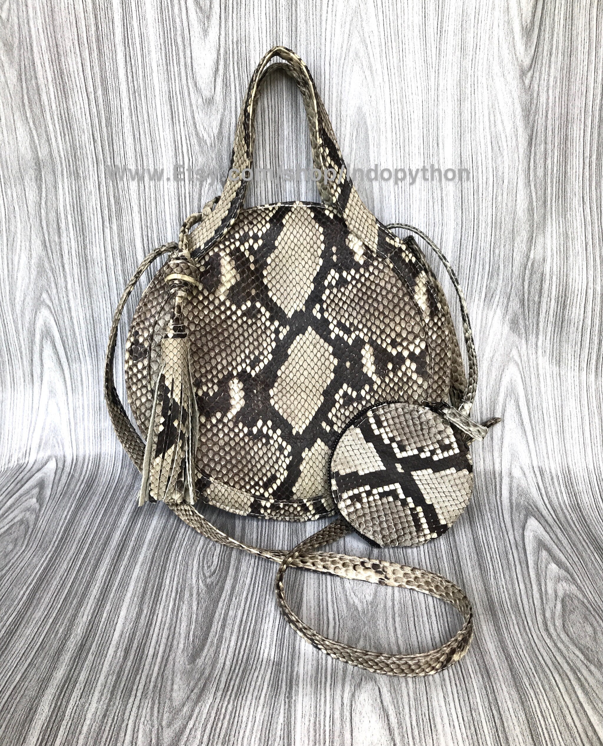 De sac Python Sac gris Sac en peau de serpent Sac bandouli re
