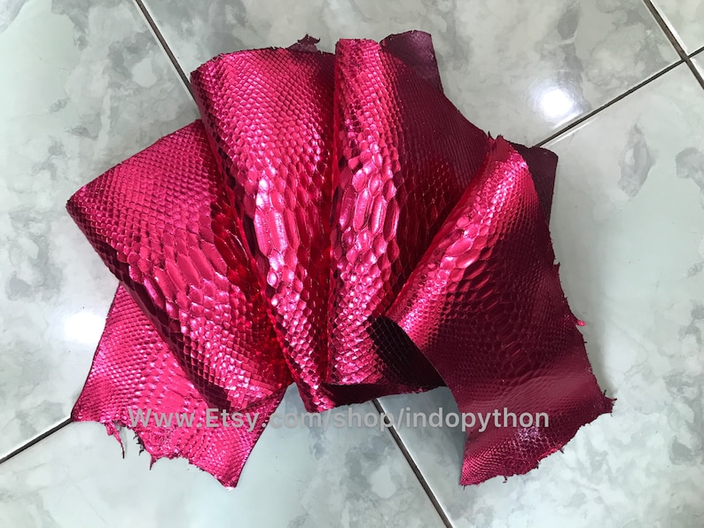Metallic Pink Python Leather Hide: Genuine Snakeskin - Etsy