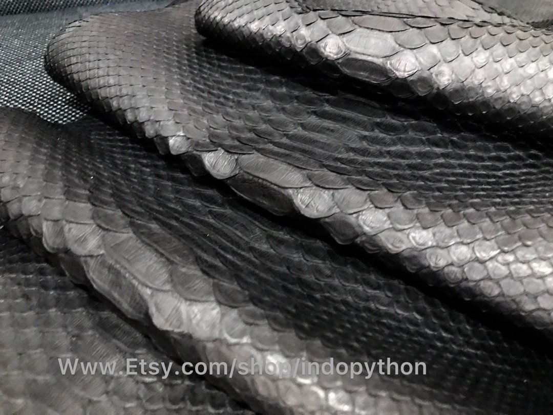 Genuine Black Python Leather Hide: Soft Snakeskin, Back Cut - Etsy