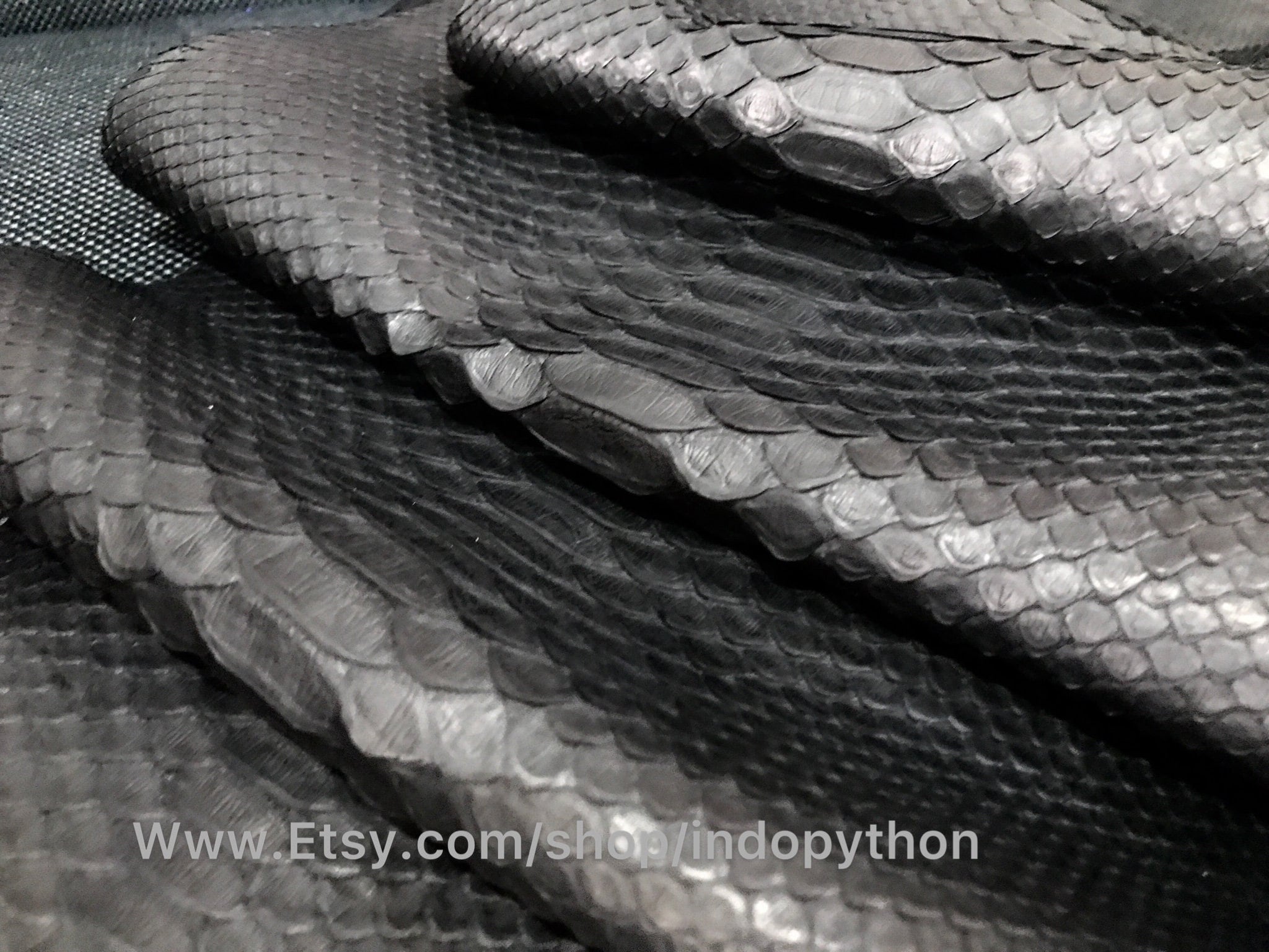 Genuine Python Leather Black Python Leather Hide Snake Skin 