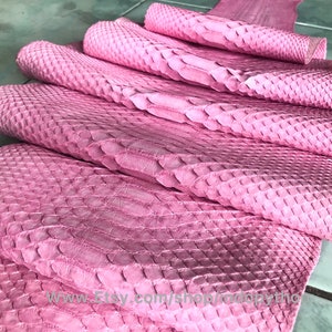 Genuine Python Leather, Pink Python leather, Hide Snake Skin, Pink Snake Skin, Real Python Leather, Real Snakeskin, Pink Leather, Pink Skin