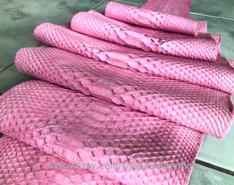 Genuine Pink Python Leather Hide: Soft Snakeskin