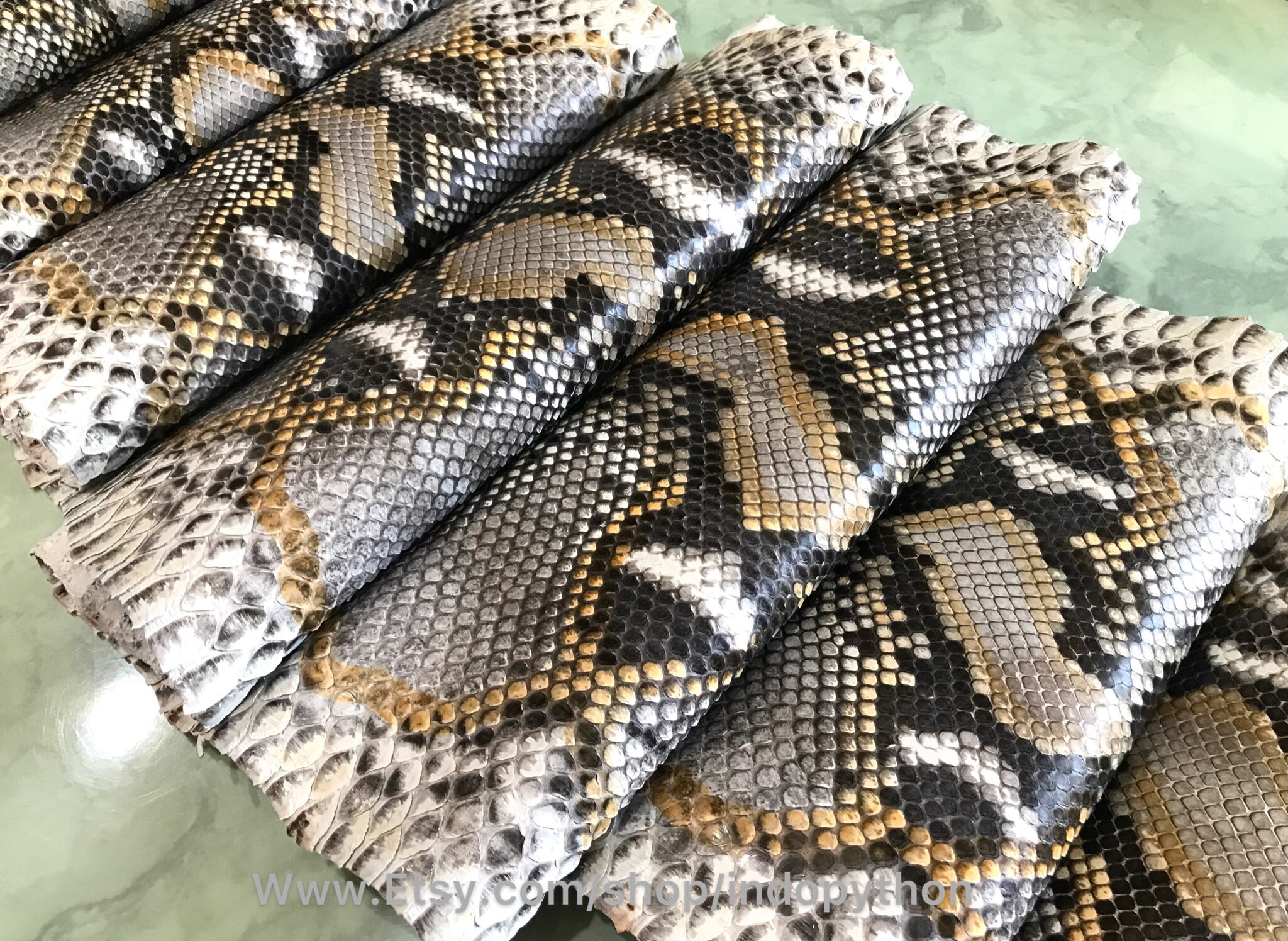 Genuine Python Leather, Natural Python Leather, Hide Snake Skin 