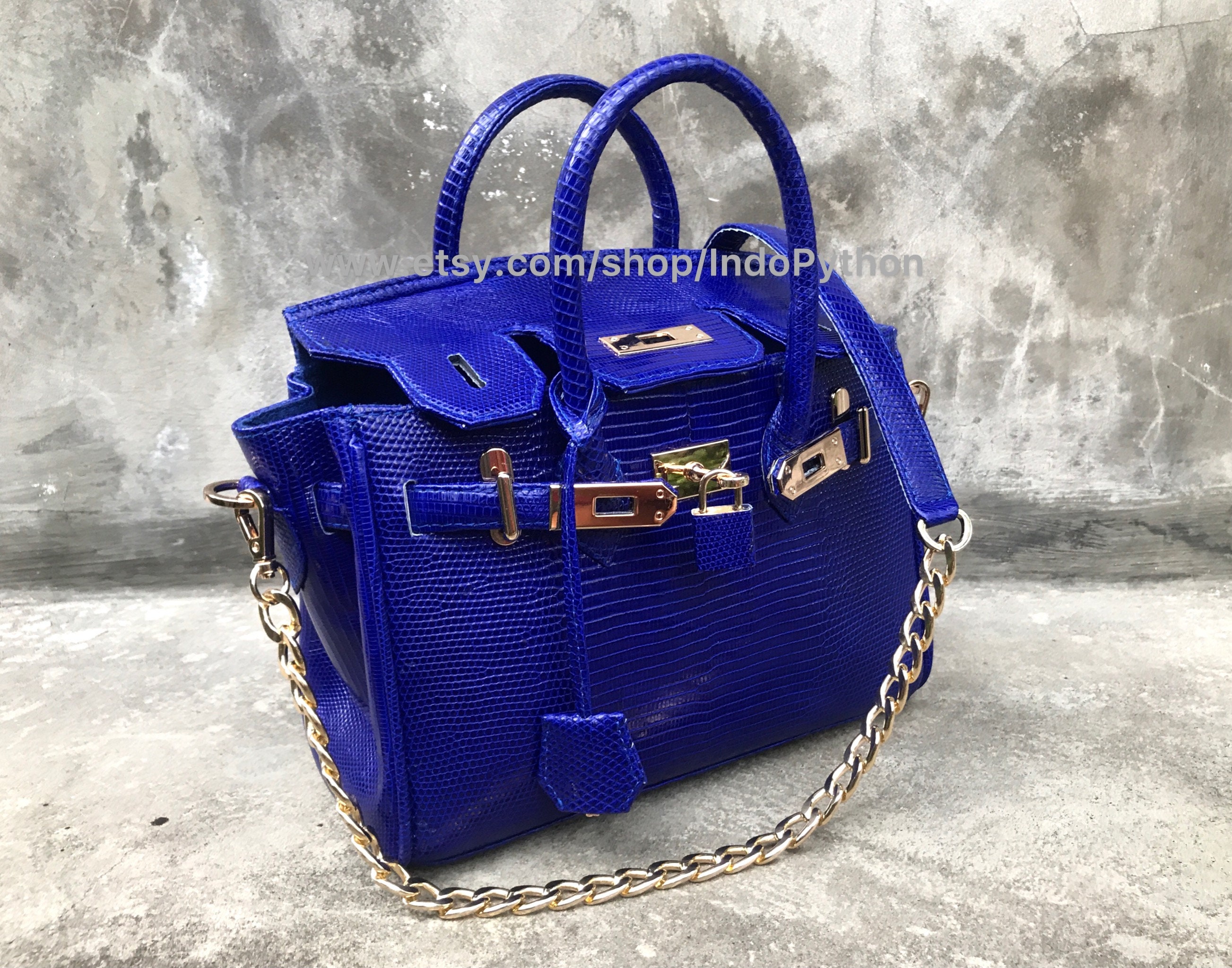 Blue lizard bag lizard bag snakeskin bag lizard handbag | Etsy