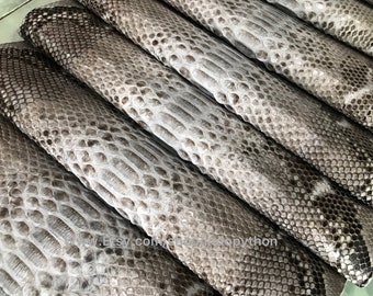 Genuine Gray Python Leather Hide: Soft Snakeskin, Back Cut (3-3.5m)