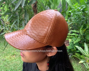 Python Leder Baseball Cap: Unisex Schlangenleder Hut