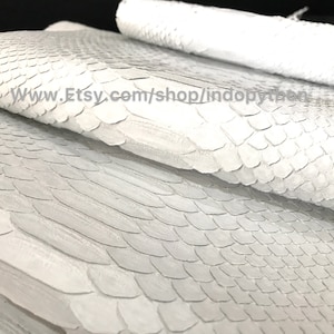 Cuir de python véritable, Cuir de python blanc, Peau de serpent, Peau de serpent blanche, Cuir de python véritable, Peau de serpent véritable, Cuir blanc, peau