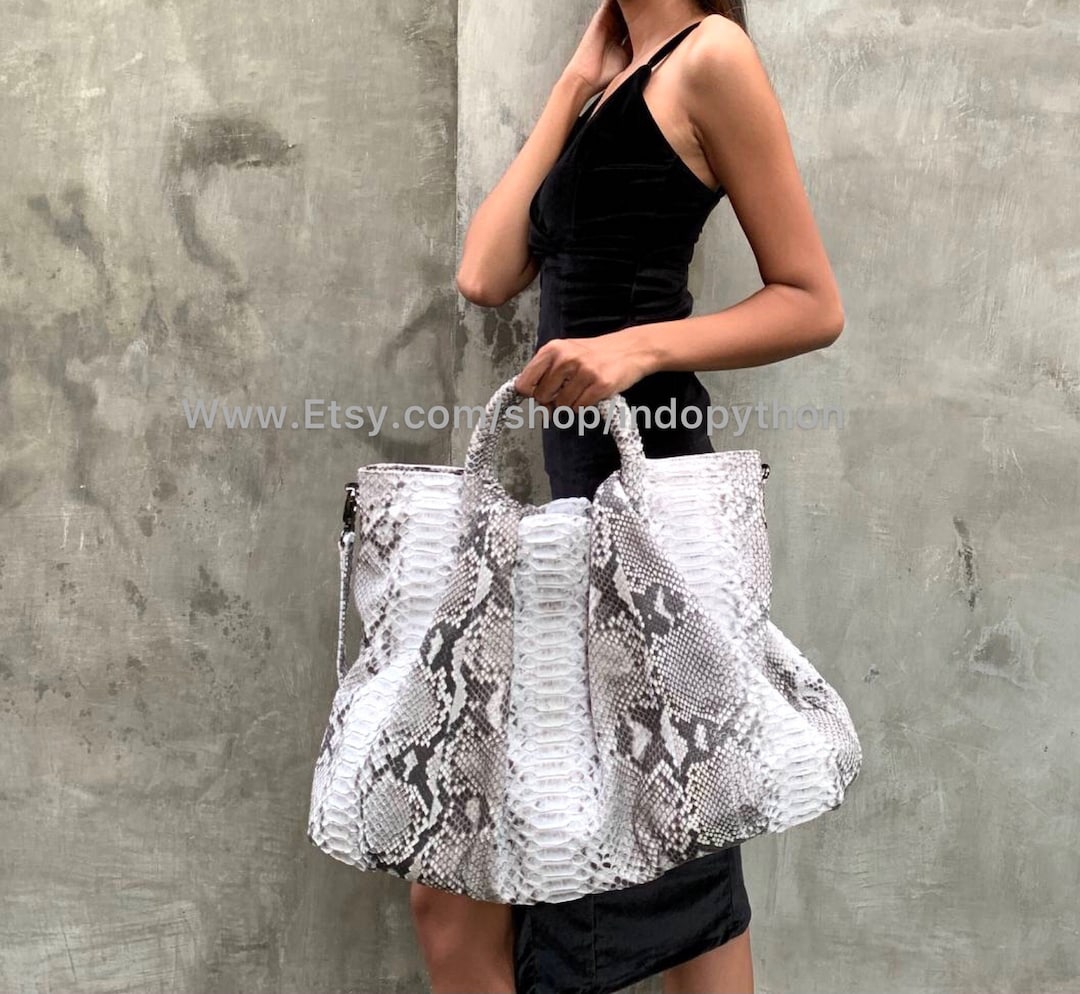 Ball Python Purse Handmade Python Leather Bag: Black and White Snakeskin Purse - Etsy