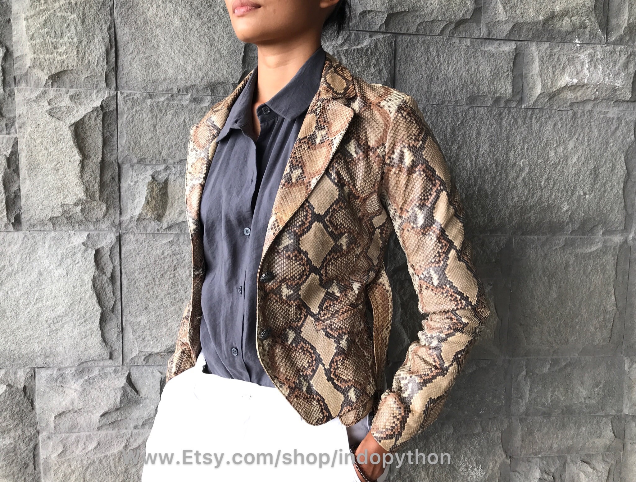 Python Jacket, Leather Jacket, Moto Jacket, Python Blazer