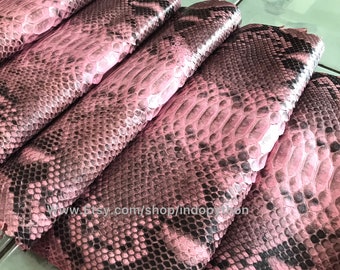 Genuine Pink Python Leather Hide: Natural Snakeskin (3-3.5m)