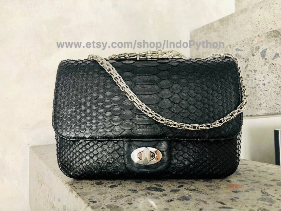 Black Python Bag Black Bag Black Purse Python Bag Python Handbag Snakeskin Bag Black Leather Bag Gift for Her Black Handbag Etsy Canada