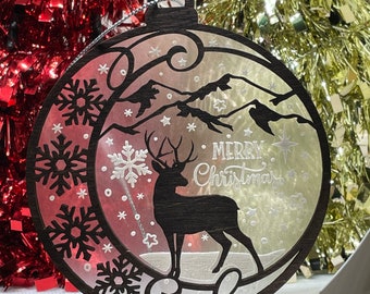 Reindeer Ornament Wood & Acrylic