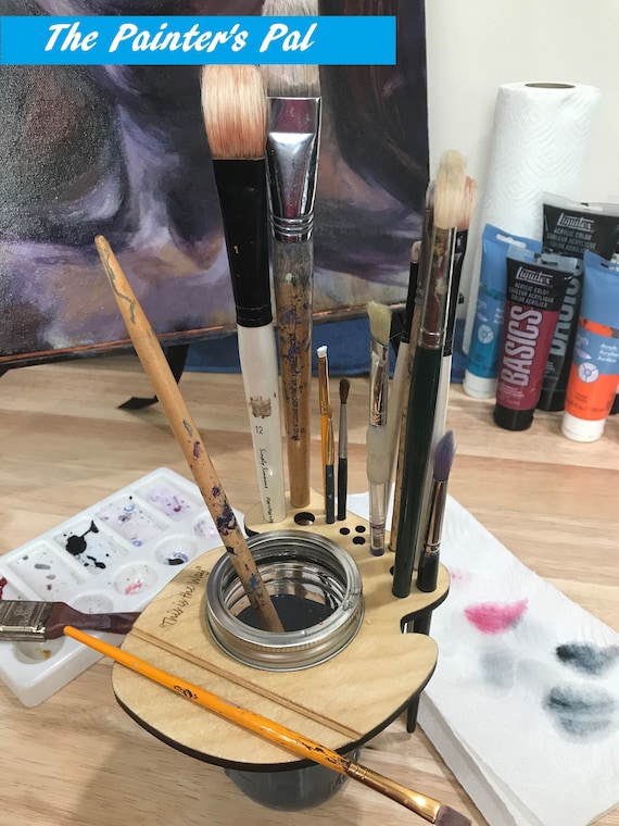 The Painter's Pal - Paint Brush Holder & Water Jar Combo - All in One