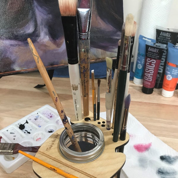 The Painter's Pal - Paint Brush Holder & Water Jar Combo - All in One
