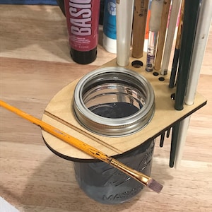The Painter's Pal - Paint Brush Holder & Water Jar Combo - All in One image 2