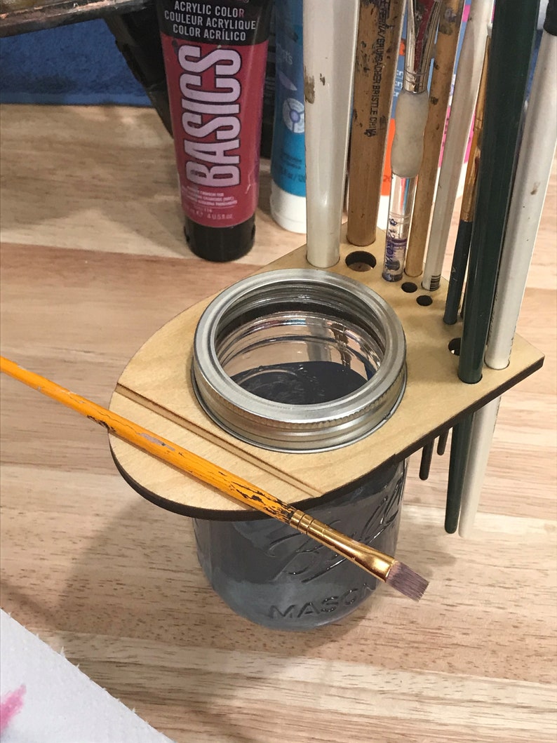 The Painter's Pal - Paint Brush Holder & Water Jar Combo - All in One image 2