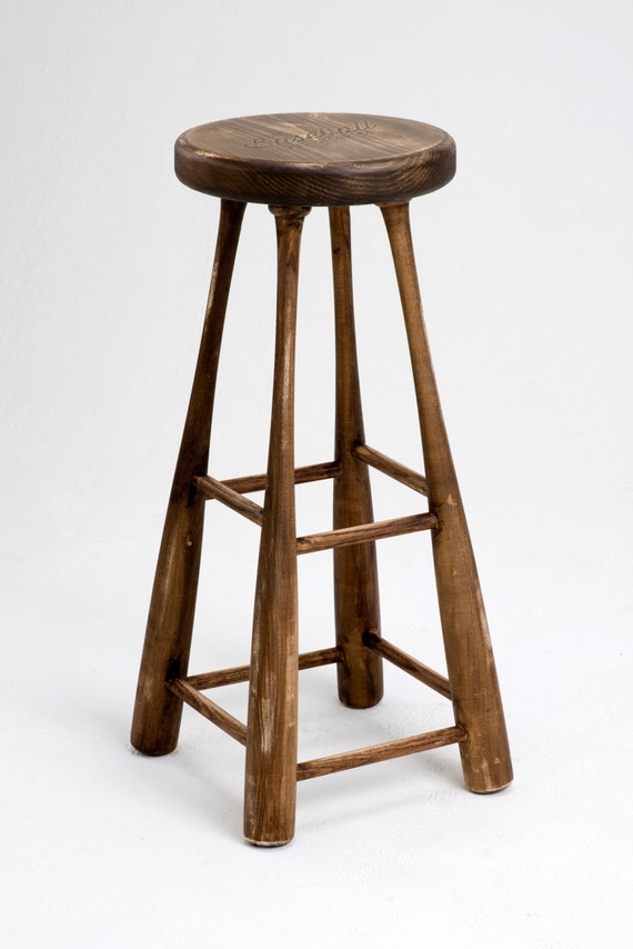 The Vintage Baseball Bat Bar Stool Baseball Bat Decor Etsy