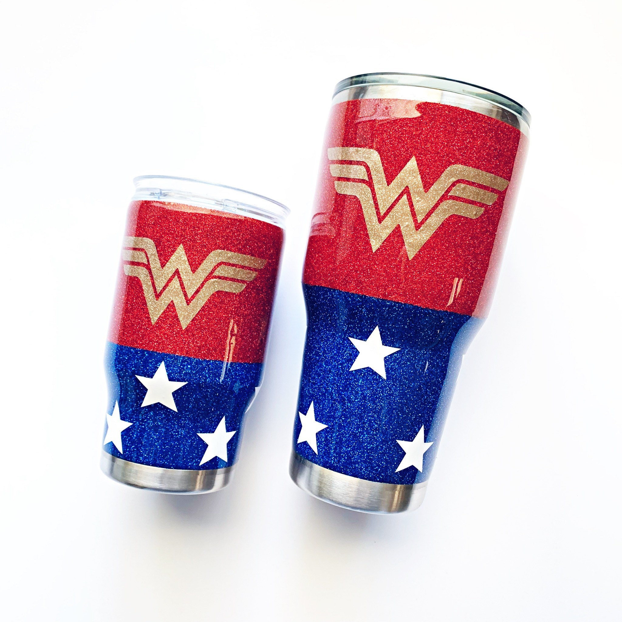 Wonder Woman Sword and shield Glitter Acrylic Travel Cup with